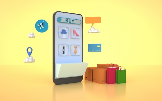 3d Rendering online shopping system