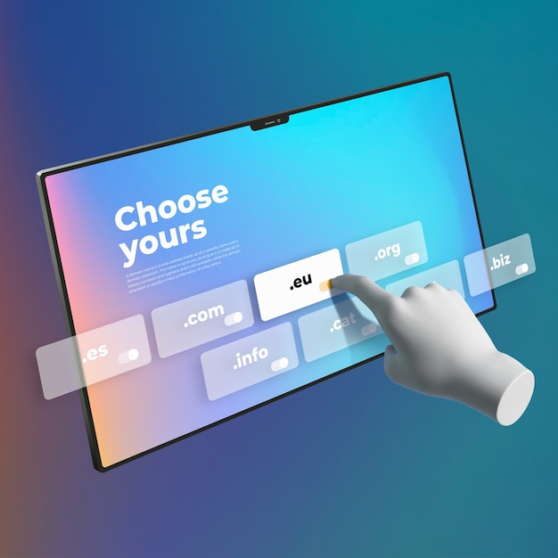 3D-rendering op het concept van webhosting