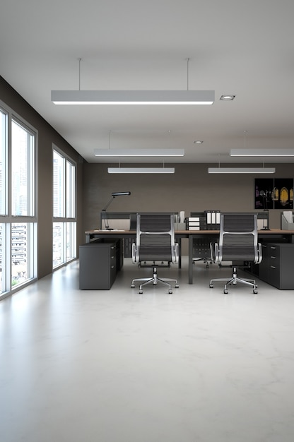 3d rendering open space office interior