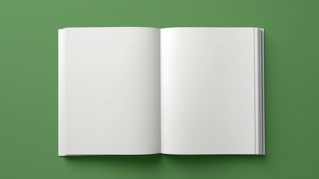 Photo 3d rendering of opened blank white a4 magazine brochure mockup