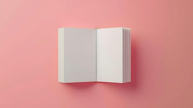 3D Rendering of Opened Blank White A4 Magazine Brochure Mockup