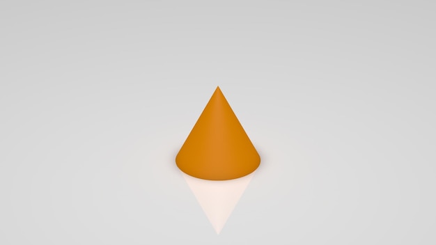 Photo 3d rendering, a orange cone on a white background