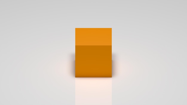 3d rendering, orange cube on a white background