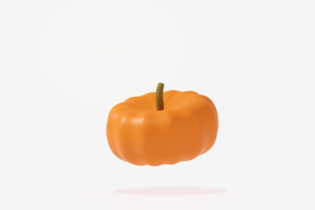 Photo 3d rendering of orange pumpkin floating