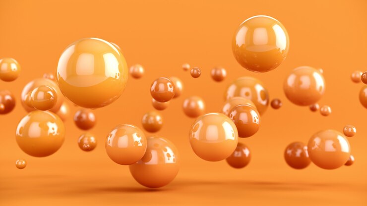 3d rendering of orange spheres