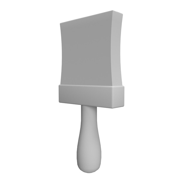 Photo 3d rendering paint brush on white background