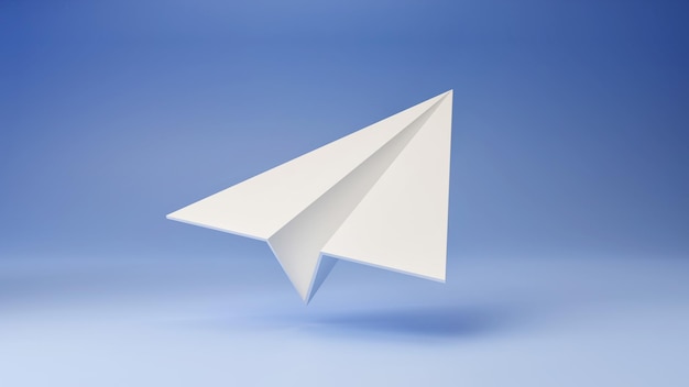 Photo 3d rendering of a paper air plane