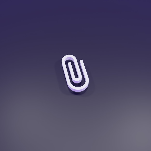 3d rendering paper clip sign