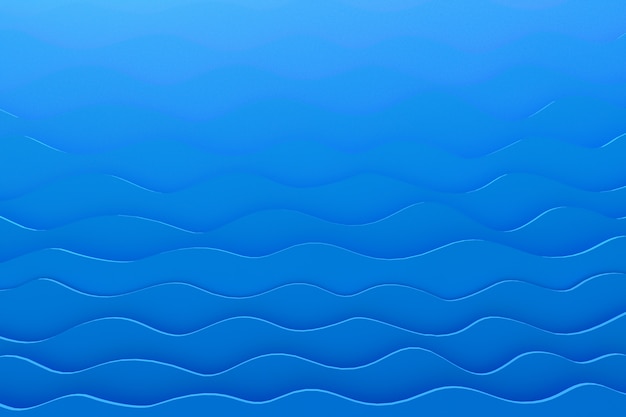 3D rendering paper cut wave pattern blue backdrop for background