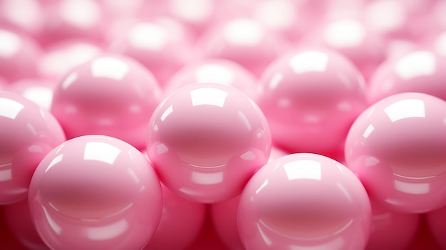 사진 분홍색에 파스텔 둥근 공 패턴을 3d 렌더링