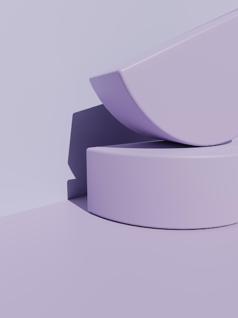 3D-rendering Pastelkleur Studio-opname Productweergaveachtergrond met geometrische blokken voor schoonheid