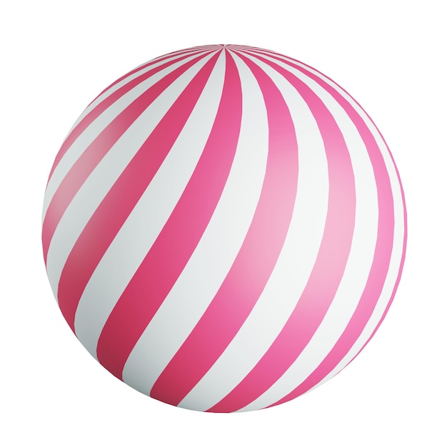 3D rendering pattern pink christmas ball isolated on white background