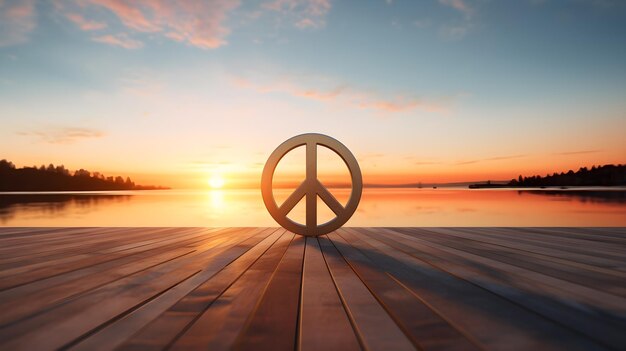 Photo a 3d rendering of a peace sign for international day of peace