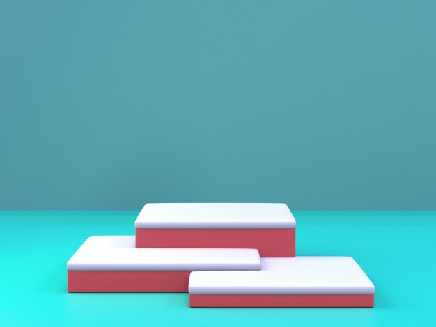 3D rendering of pedestal podium, abstract minimal podium for product presentation