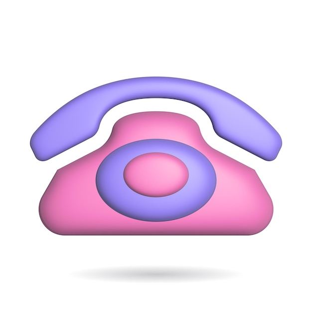 3d rendering phone call icon Illustration with shadow isolated on white