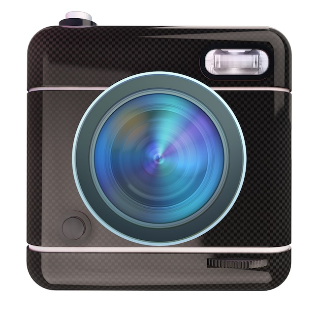 3D rendering of a photo camera icon