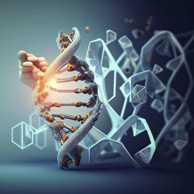 3d rendering photo of molecular structure model