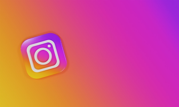 3D-rendering pictogram logo instagram