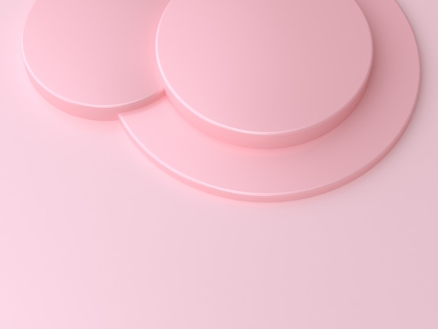 3D rendering of pink circular podium