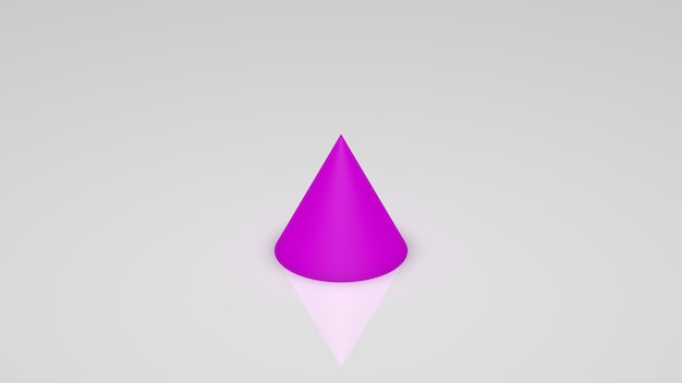 3d rendering, a pink cone on a white background