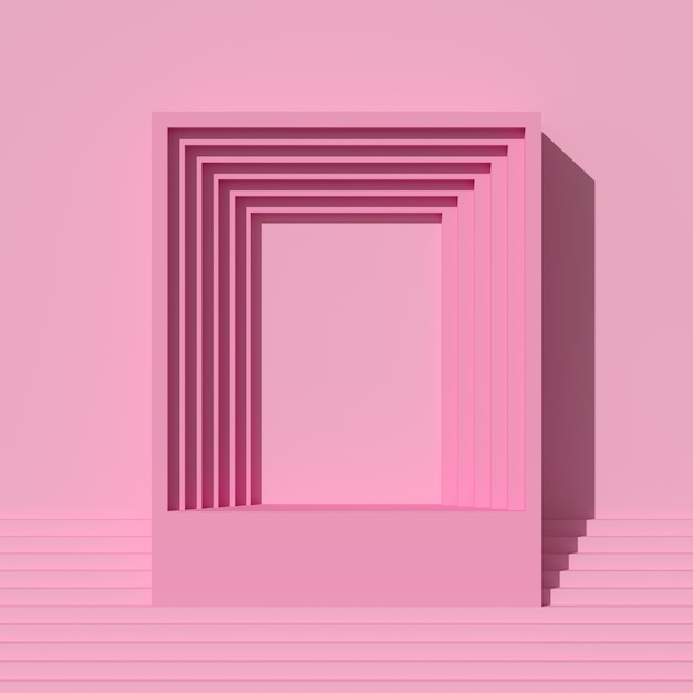 3D rendering of pink frames