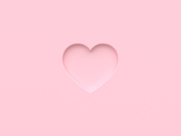 Foto rendering 3d di cuore rosa