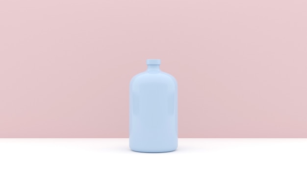 3D rendering of pink plastic bottle.