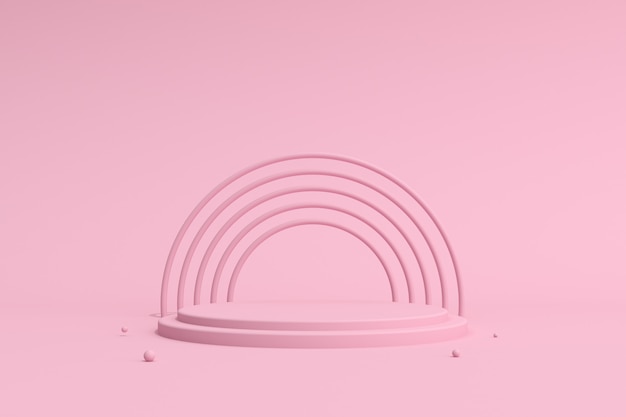 3D rendering of a pink podium