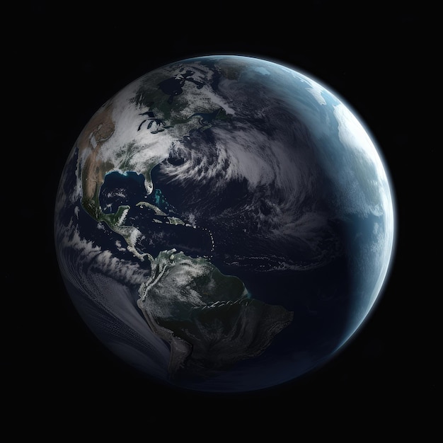 3d rendering of planet earth isolated on a black background