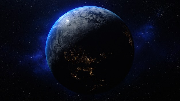 3D-рендеринг планеты Земля в космосе