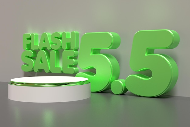 3D-rendering podium flash sale promo sale shoping day