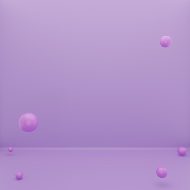 3D rendering of the podium in purple and small balls