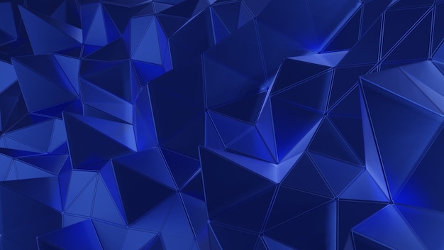 3D rendering Polygon dark blue color