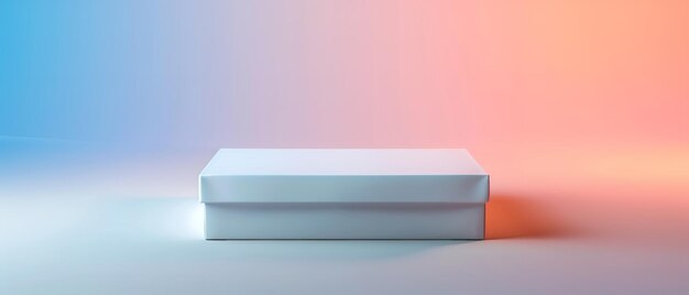 3D-рендерирование коробка продукта, которая является прямоугольной и может быть настроена, включая градиентный фон с мягким нейтральным освещением и достаточным пространством для текста Генеративный ИИ