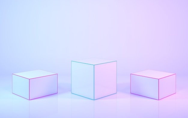 3d rendering product stand in pastel colors