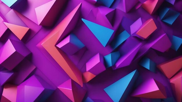 3d rendering of purple and blue abstract geometric background advertising product display