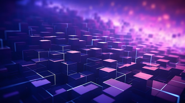 3D-рендеринг фиолетового и синего абстрактного геометрического фона Сцена для рекламных технологий