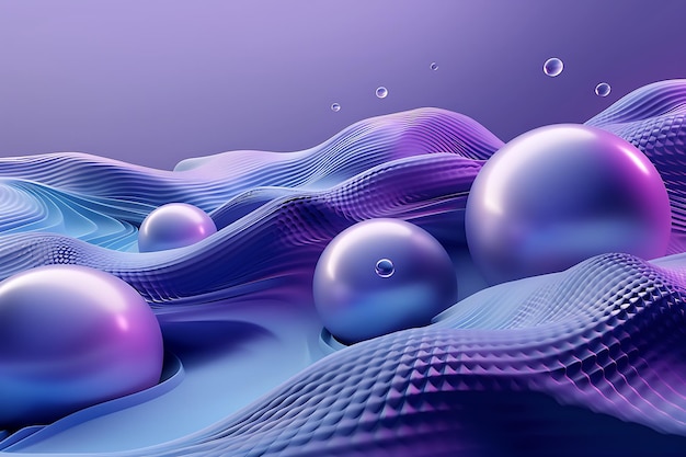 Photo 3d rendering of purple and blue abstract geometric background scene for advertising