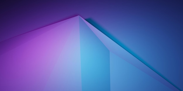 3d rendering of purple and blue abstract geometric background Scene for advertising