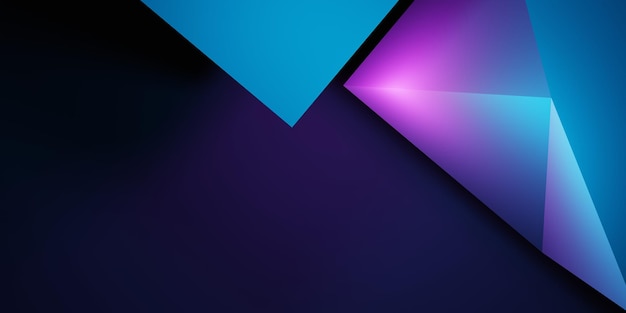 보라색과 파란색 추상적 인 기하학적 배경의 3d 렌더링 광고 장면