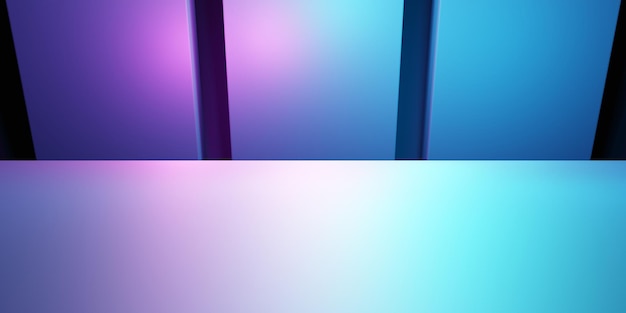 3d rendering of purple and blue abstract geometric background. Sci Fi Illustration.