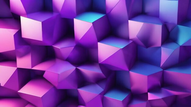 3d rendering of purple and blue abstract geometric background