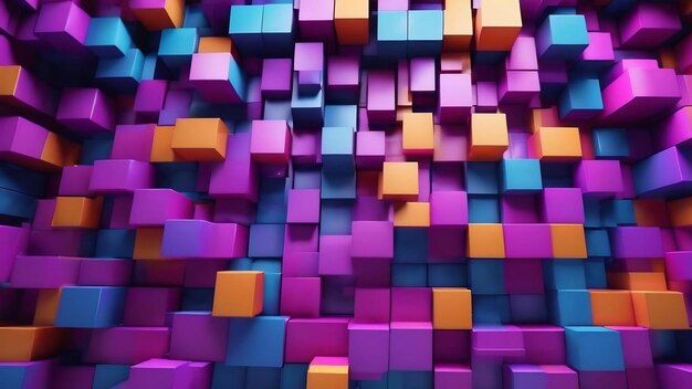 3d rendering of purple and blue abstract geometric background