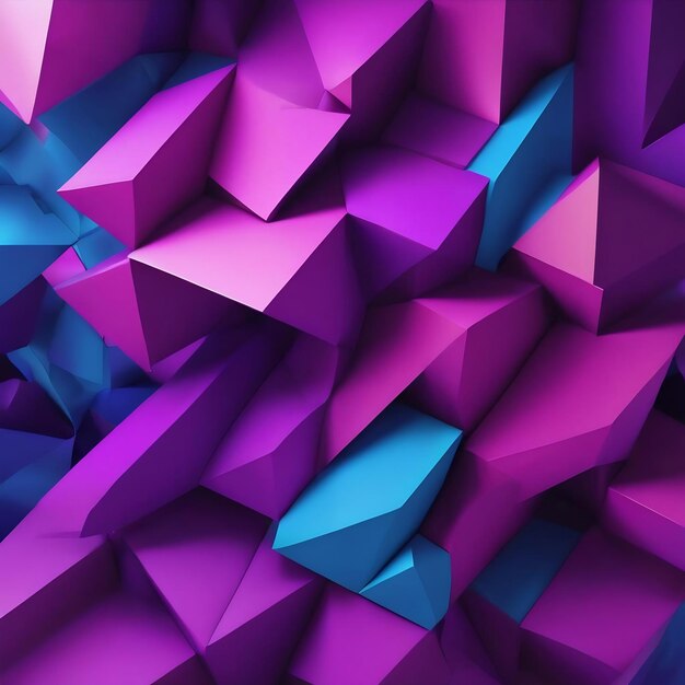 3d rendering of purple and blue abstract geometric background