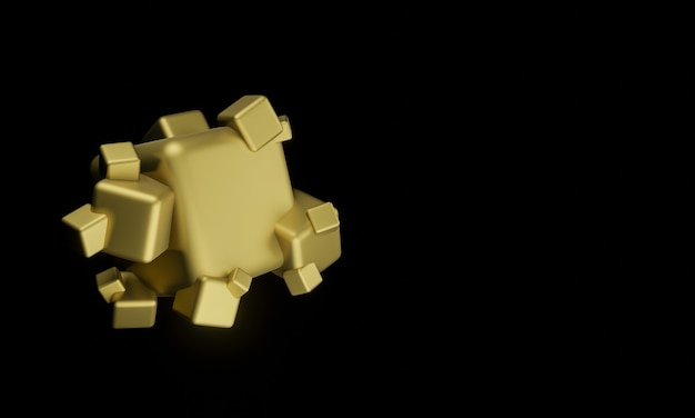 Rendering 3d forma di cristallo di pirite fools oro minerale