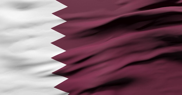 3D rendering Qatar Flag