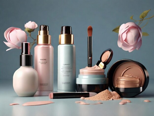 3d rendering realistic cosmetics products