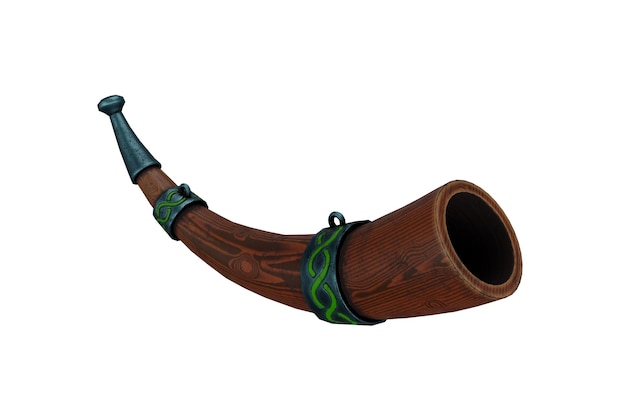 Photo 3d rendering realistic drinking brown viking horn