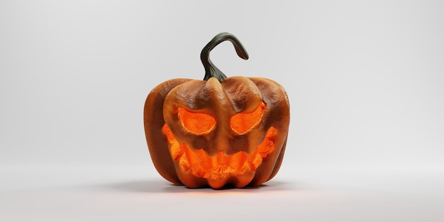 3d rendering realistic halloween pumpkin isolated on white background halloween concept on 3d rendering