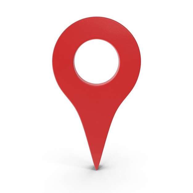 Photo 3d rendering realistic location map pin gps pointer red markers gps location symbol maps navigation